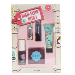 Benefit High Flyin' Hits! Set (1x Primer. 1x Bronzer. 1x Mascara. 1x Brow Gel. 1x Lip & Cheek Stain)  5pcs