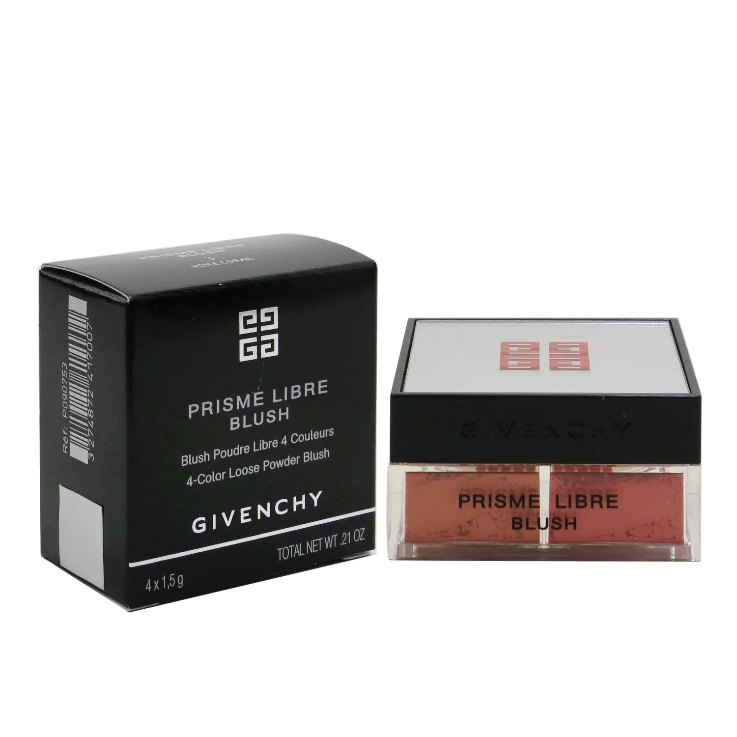 Givenchy Prisme Libre Blush 4 Color Loose Powder Blush - # 1 Mousseline Lilas (Pinkish Lilac)  4x1.5g/0.0525oz