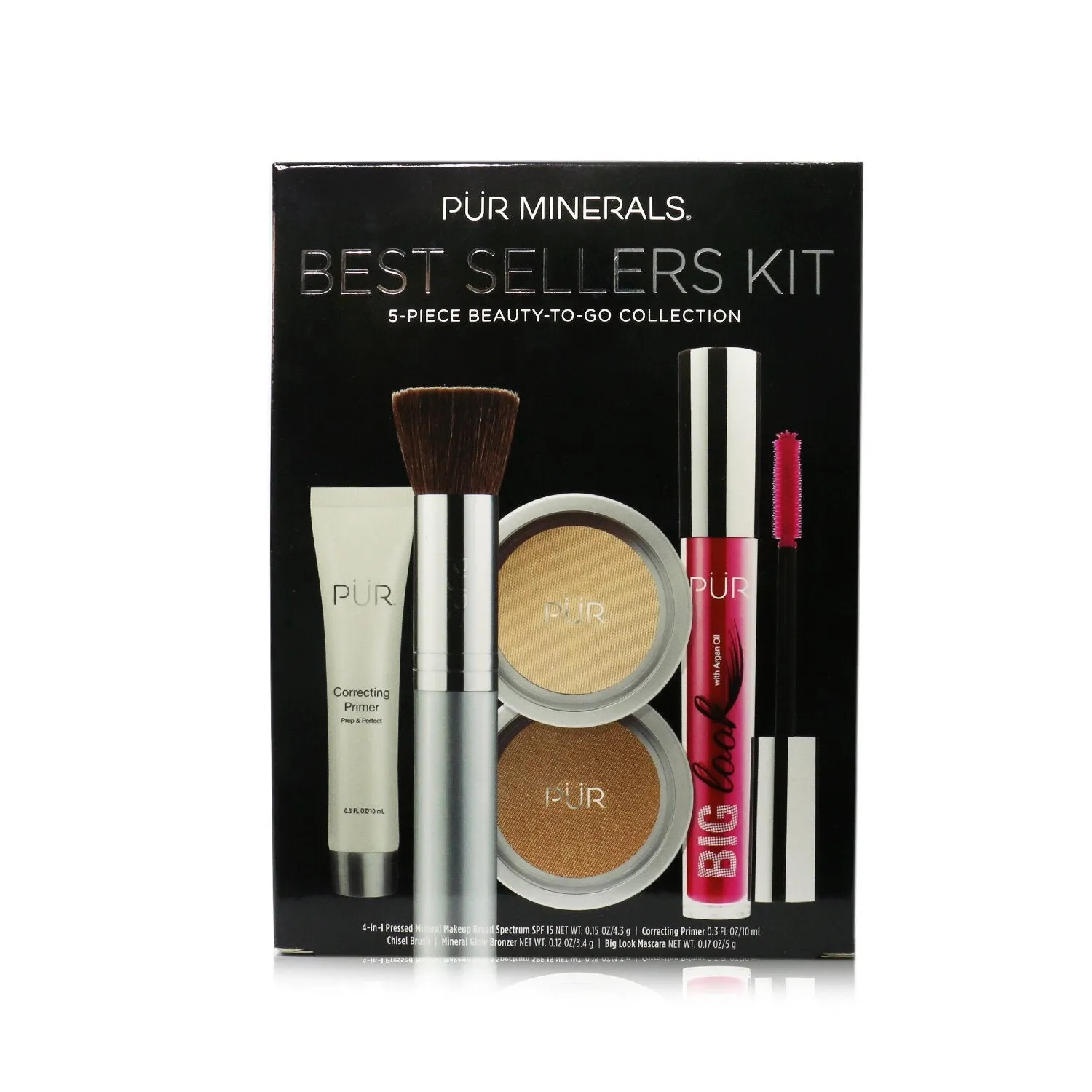 PUR (PurMinerals) Best Sellers Kit (5 Piece Beauty To Go Collection) (1x Primer. 1x Powder. 1x Bronzer. 1x Mascara. 1x Brush) - # Tan  5pcs