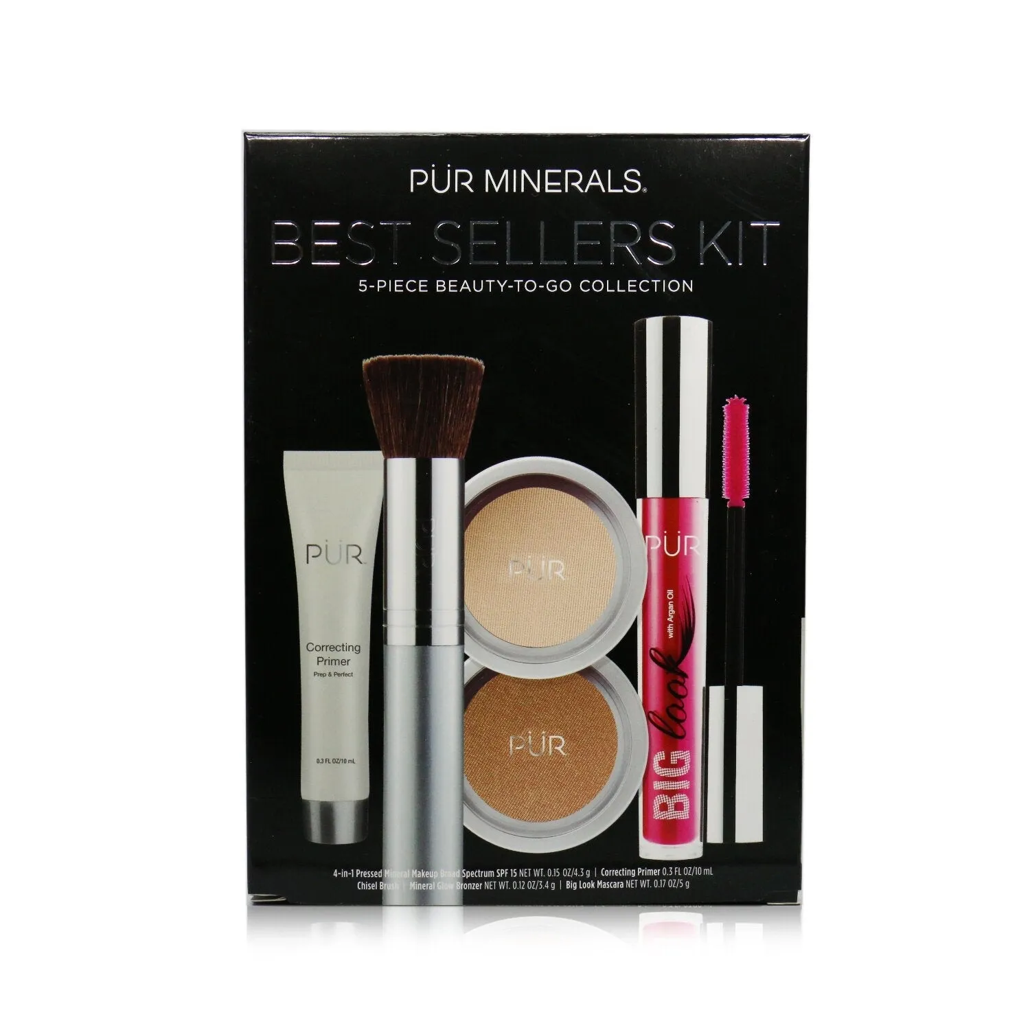 PUR (PurMinerals) Best Sellers Kit (5 Piece Beauty To Go Collection) (1x Primer. 1x Powder. 1x Bronzer. 1x Mascara. 1x Brush) - # Tan  5pcs